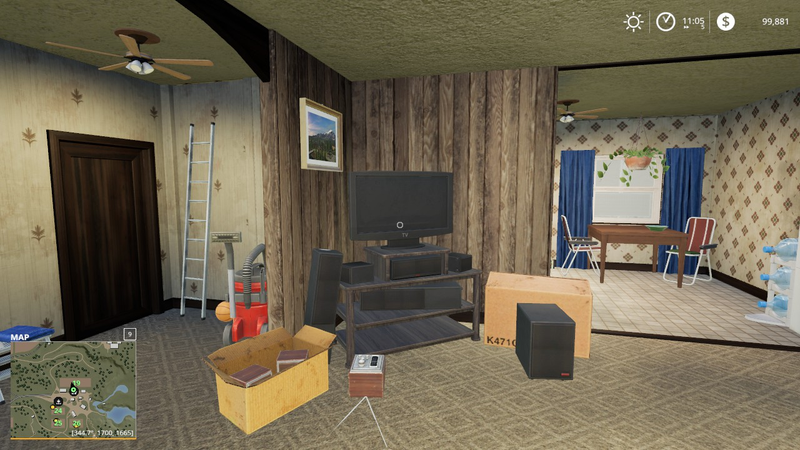 There is nothing on TV, but there is probably a story in this decor.
